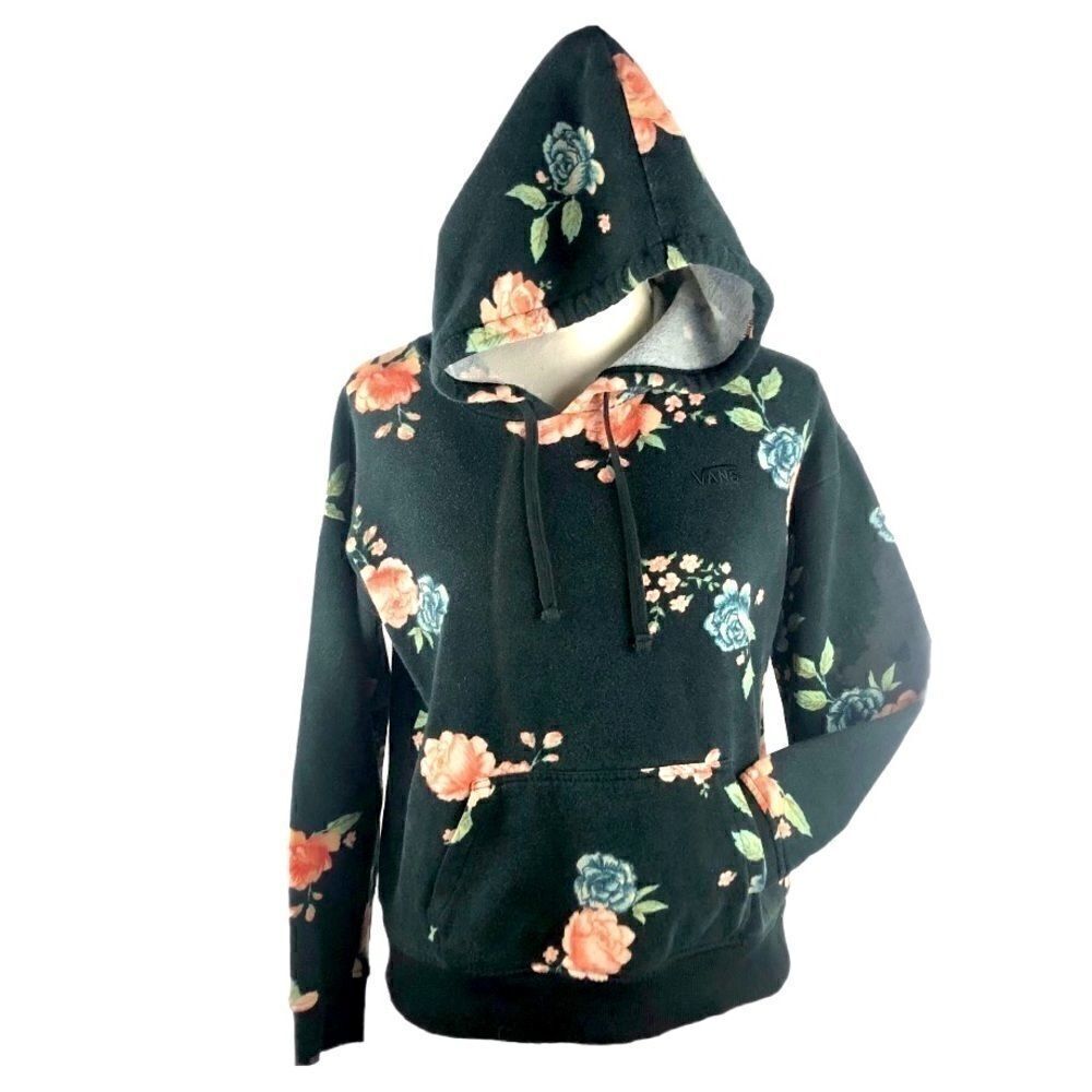 VANS FLORAL HOODIE BLACK SMALL